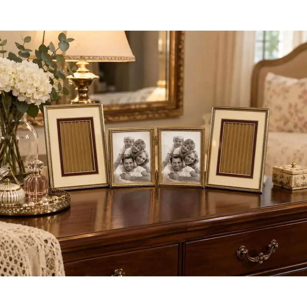 Vintage Gold Picture Frame Set Classic Brass Style Home Decor